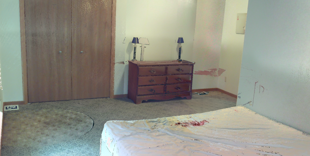 3D view of a mock crime house