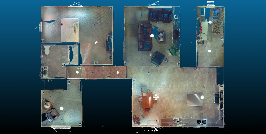 3D view of a mock crime house