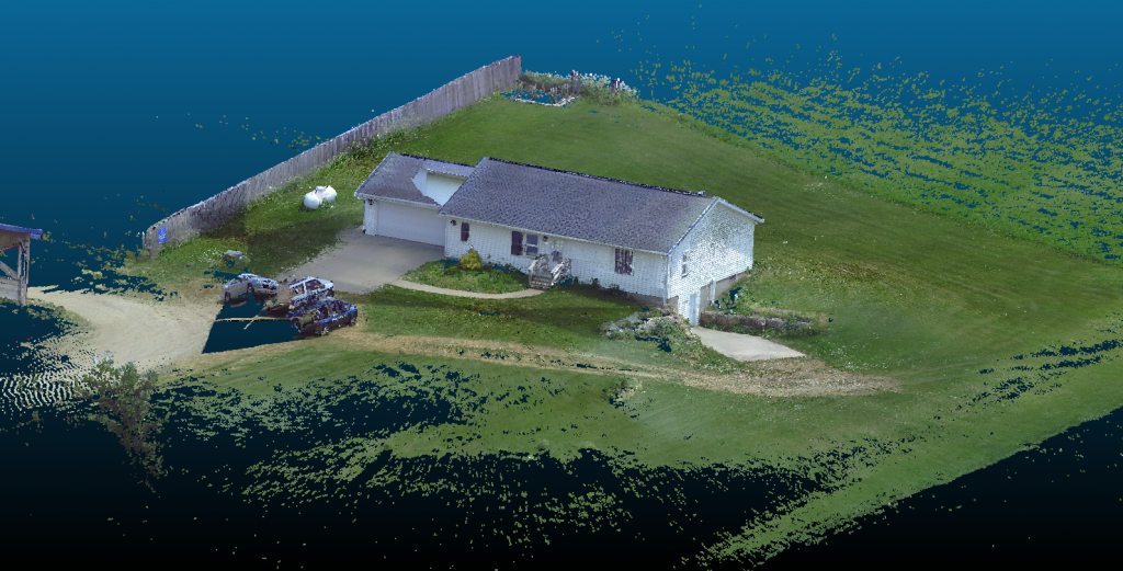 3D view of a mock crime scene house