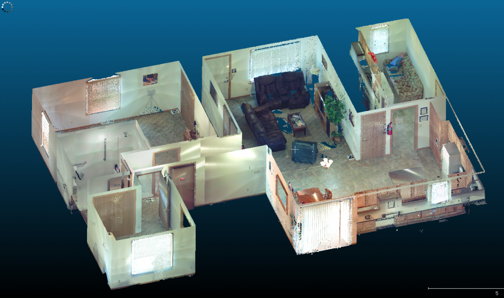 3D view of a mock crime scene house